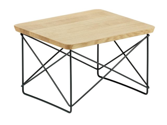 LTR Occasional Table, Chêne massif naturel huilé, Revêtement thermolaqué noir basic