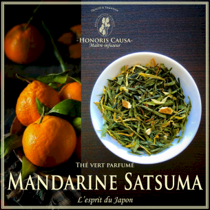 Mandarine satsuma du Japon, thé vert