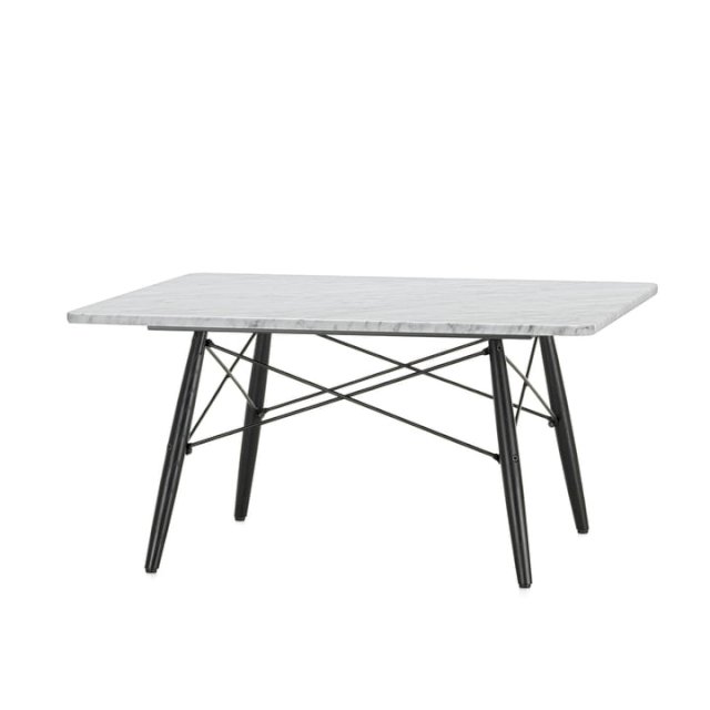 Vitra - Eames Coffee Table, marbre blanc / frêne noir, 76 x 76 cm