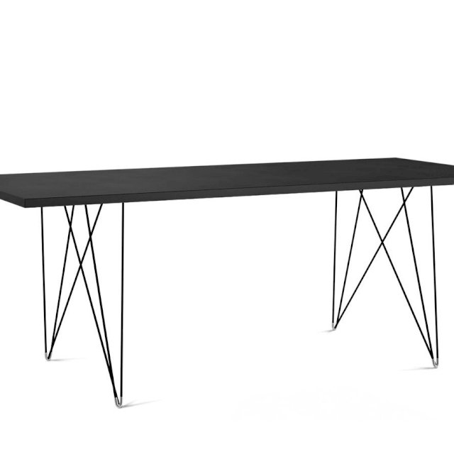 XZ3 Table Rectangulaire - MDF Noir/Noir