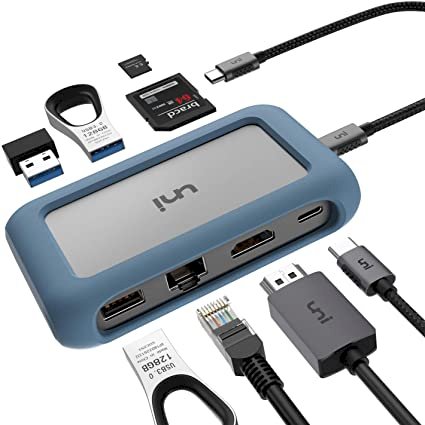 uni Hub USB C 8 en 1, Hub USB C PD 100W/4K HDMI/1000 Mbps avec Connecteur Amovible et Etui en Silicone, Lecteur Carte SD/TF, Compatible pour iPad Pro, MacBook, Galaxy S20 etc : Amazon.fr: Informatique