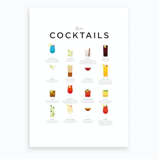 Rum Cocktails Art Print
