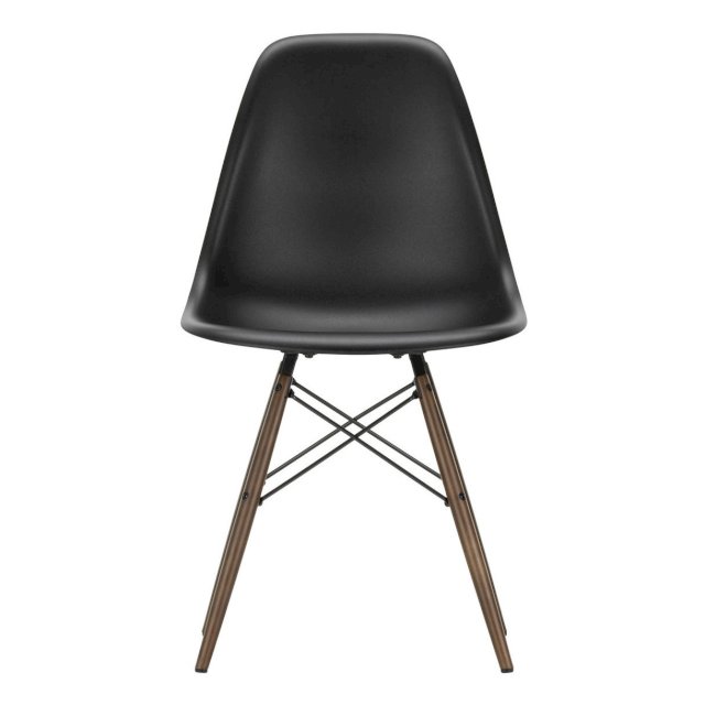 Chaise DSW - piètement bois érable foncé- Charles & Ray Eames Noir