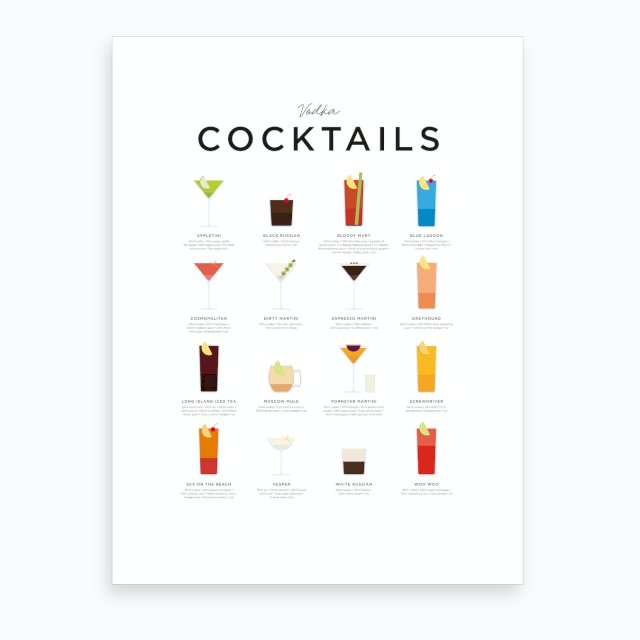Vodka Cocktails Art Print